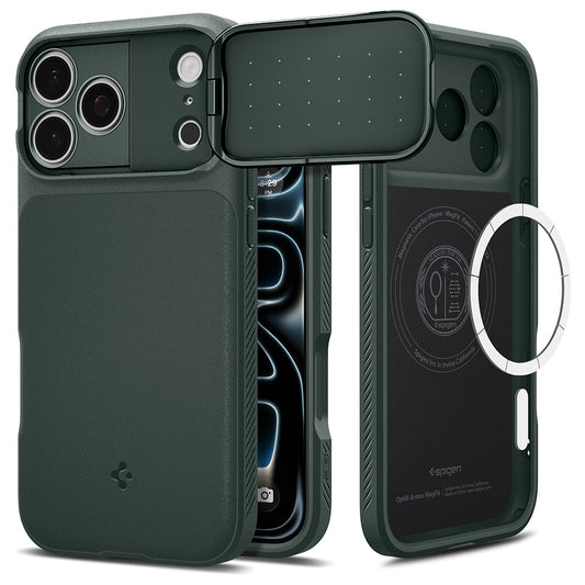 MagSafe-hoesje voor Apple iPhone 18 Pro / 17 Pro, Spigen, Optik Armor, Groen ACS09954