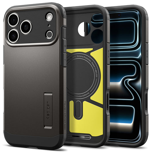 MagSafe-hoesje voor Apple iPhone 18 Pro / 17 Pro, Spigen, Tough Armor T, Grijs ACS12174