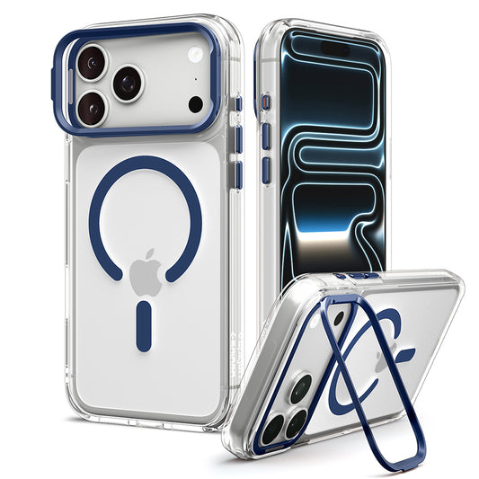 MagSafe-hoes voor Apple iPhone 18 Pro / 17 Pro, Spigen, Ultra Hybrid Optik S, Transparant Marineblauw ACS11922