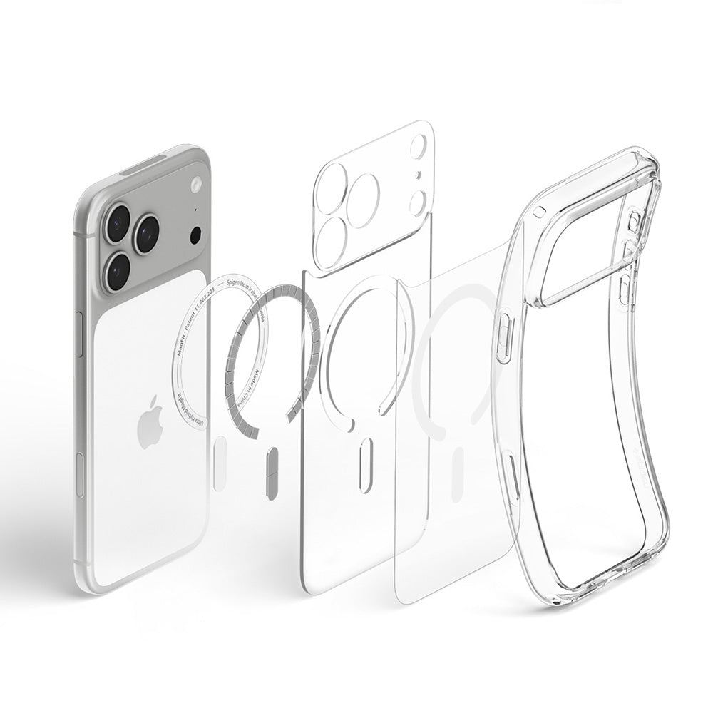 MagSafe-hoes voor Apple iPhone 18 Pro / 17 Pro, Spigen, Ultra Hybrid, Transparant Wit ACS12155