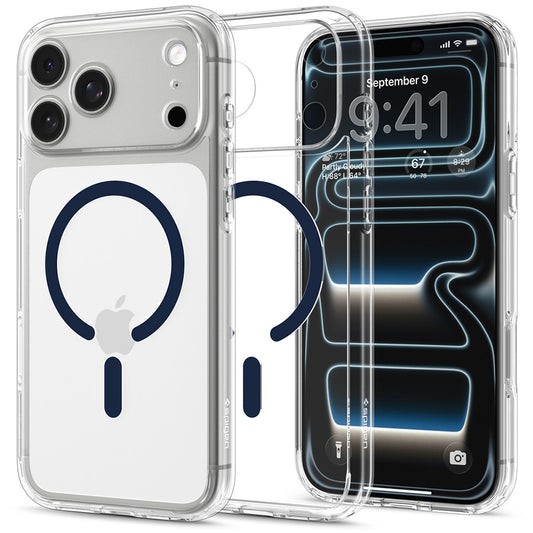 MagSafe-hoes voor Apple iPhone 18 Pro / 17 Pro, Spigen, Ultra Hybrid, Transparant Marineblauw ACS12158