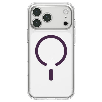 MagSafe-hoesje voor Apple iPhone 18 Pro / 17 Pro, Spigen, Ultra Hybrid, transparant bordeauxrood ACS12335