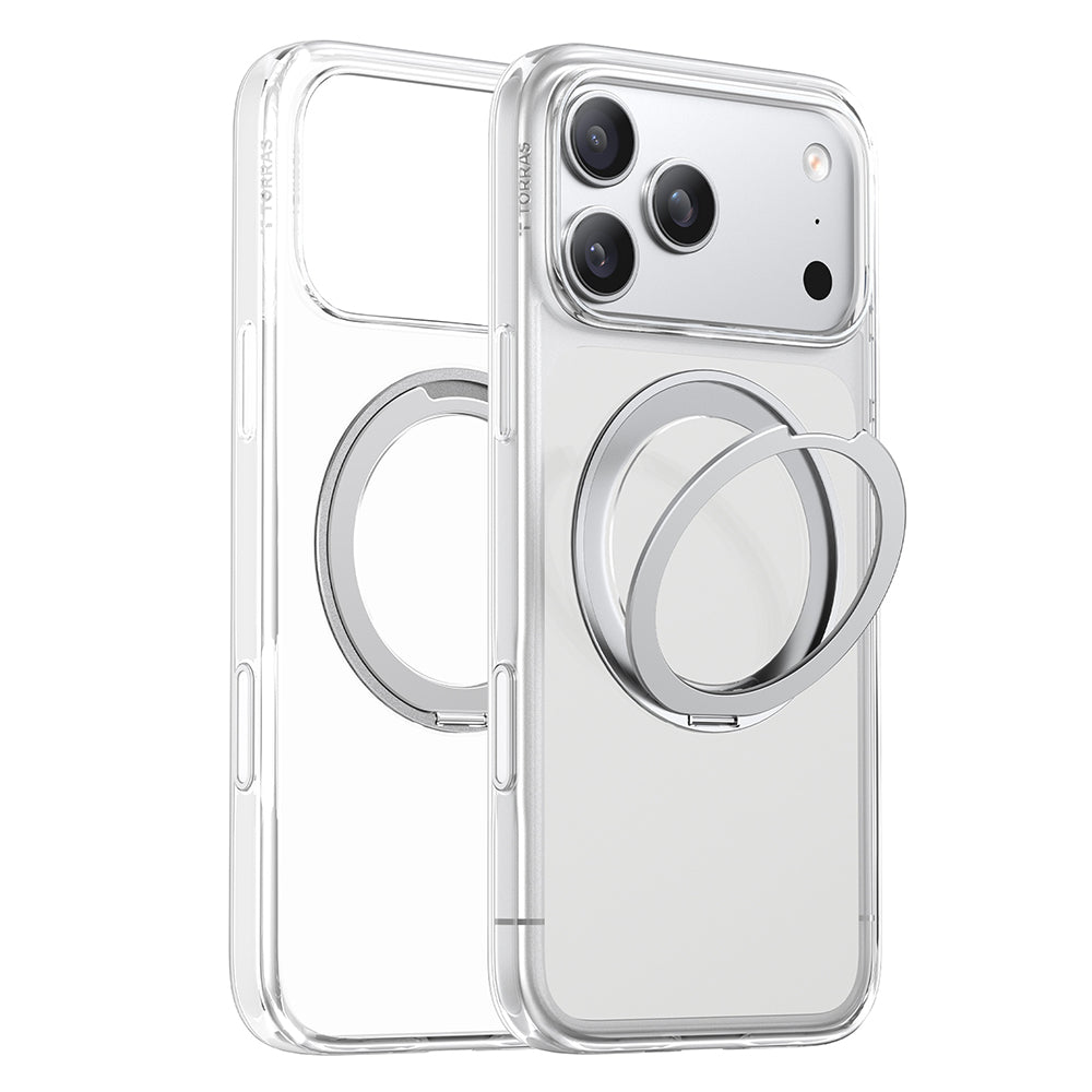 MagSafe-hoesje voor Apple iPhone 18 Pro / 17 Pro, Torras, Ostand O1 Guardian, Transparant