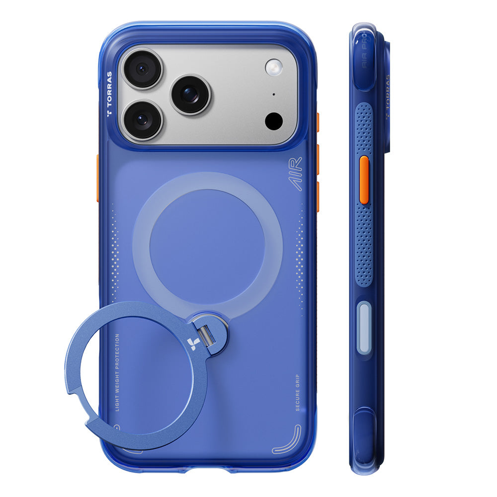 MagSafe-hoes voor Apple iPhone 18 Pro / 17 Pro, Torras, Ostand Q3 Air, Blauw