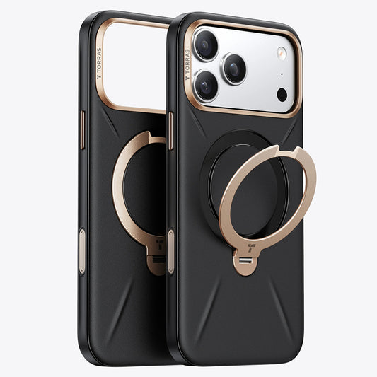 MagSafe-hoes voor Apple iPhone 18 Pro / 17 Pro, Torras, QPRO Leather, Zwart