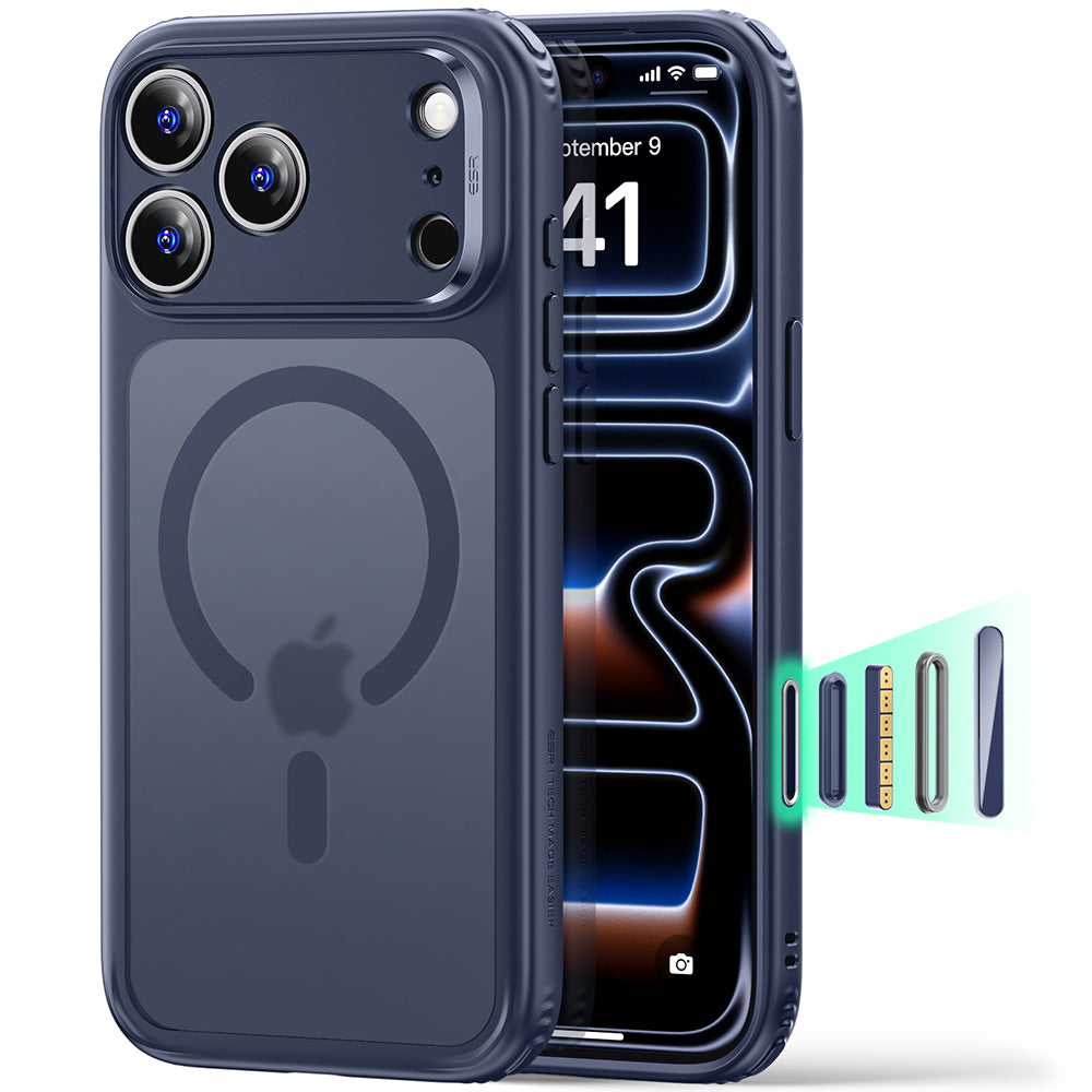 MagSafe-hoesje voor Apple iPhone 18 Pro, ESR, Classic Hybrid, Satin Blauw