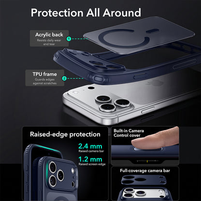 MagSafe-hoesje voor Apple iPhone 18 Pro, ESR, Classic Hybrid, Satin Blauw