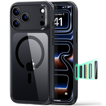 MagSafe-hoesje voor Apple iPhone 18 Pro, ESR, Classic Hybrid, Zwart Transparant