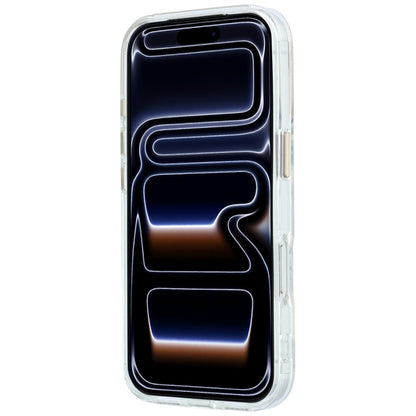 MagSafe-hoes voor Apple iPhone 18 Pro, Guess, Ring Stand Script Metaallogo, Transparant