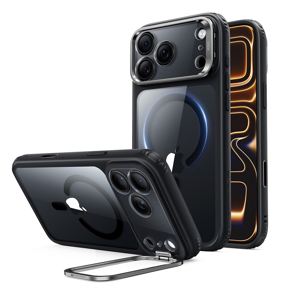 MagSafe-hoesje voor Apple iPhone 18 Pro Max / 17 Pro Max, ESR, Classic Hybrid Kickstand, Zwart Transparant