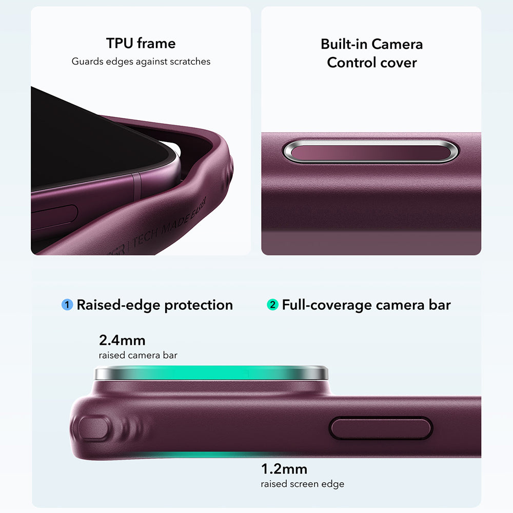 MagSafe-hoesje voor Apple iPhone 18 Pro Max / 17 Pro Max, ESR, Classic Hybrid Kickstand, Donkerrood Satijn