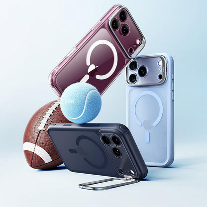MagSafe-hoesje voor Apple iPhone 18 Pro Max / 17 Pro Max, ESR, Classic Hybrid Kickstand, Donkerrood Satijn