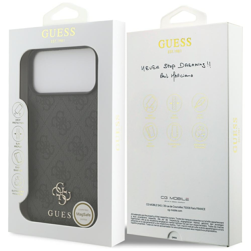 MagSafe-hoesje voor Apple iPhone 18 Pro Max / 17 Pro Max, Guess, 4G Small and Classic, Zwart