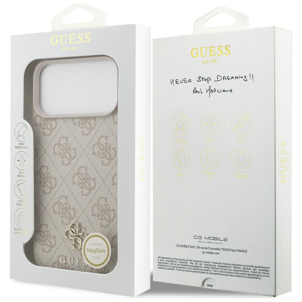 MagSafe-hoesje voor Apple iPhone 18 Pro Max / 17 Pro Max, Guess, 4G Small and Classic, Roze