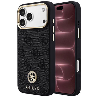 MagSafe-hoesje voor Apple iPhone 18 Pro Max / 17 Pro Max, Guess, 4G Strass-logo, zwart