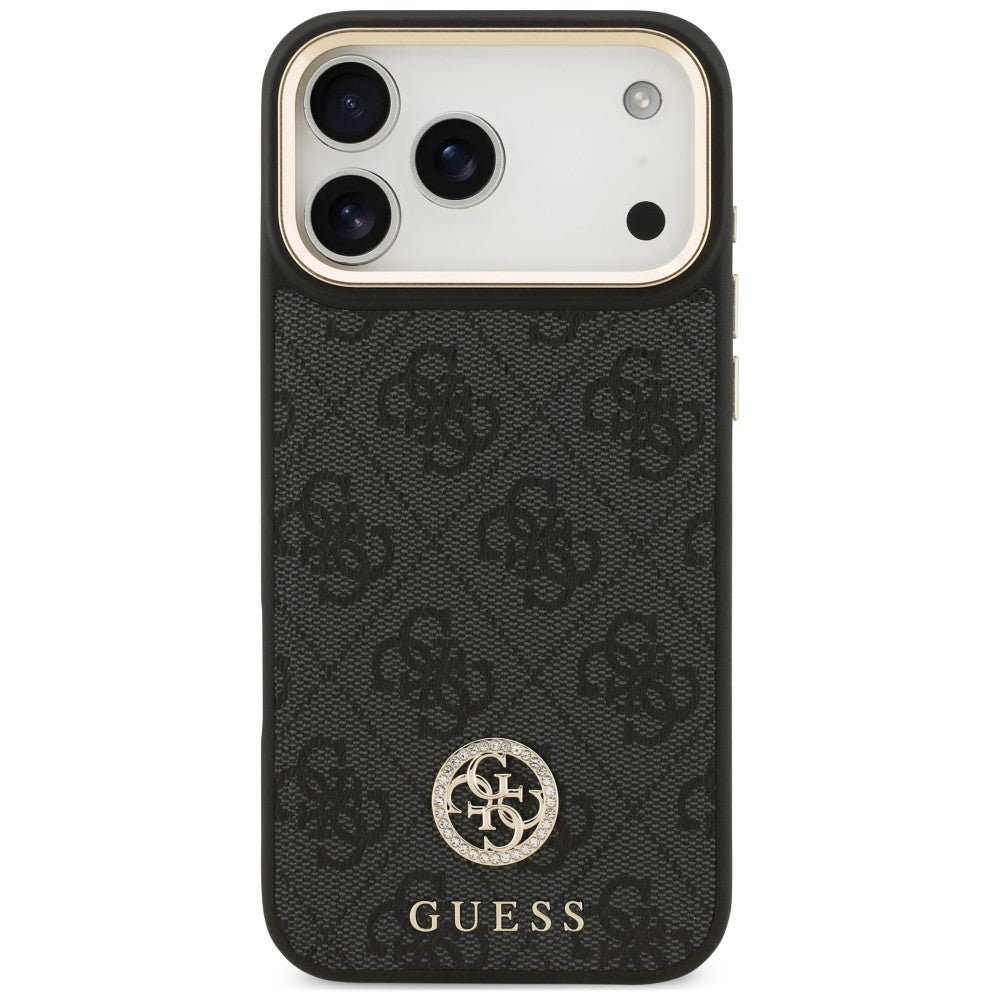 MagSafe-hoesje voor Apple iPhone 18 Pro Max / 17 Pro Max, Guess, 4G Strass-logo, zwart
