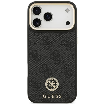 MagSafe-hoesje voor Apple iPhone 18 Pro Max / 17 Pro Max, Guess, 4G Strass-logo, zwart