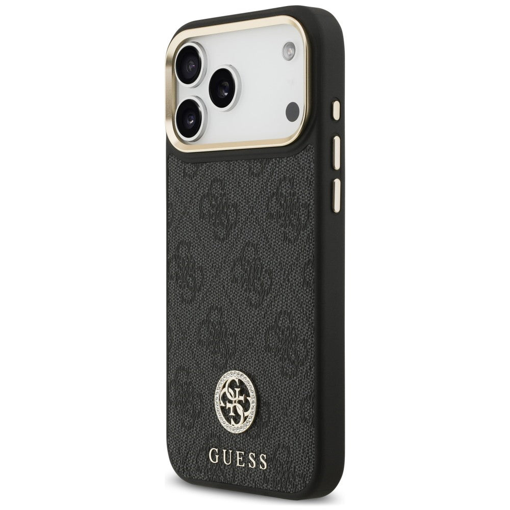 MagSafe-hoesje voor Apple iPhone 18 Pro Max / 17 Pro Max, Guess, 4G Strass-logo, zwart