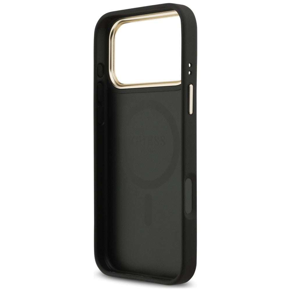 MagSafe-hoesje voor Apple iPhone 18 Pro Max / 17 Pro Max, Guess, 4G Strass-logo, zwart