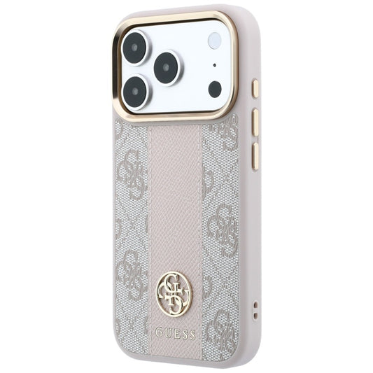 MagSafe-hoesje voor Apple iPhone 18 Pro Max / 17 Pro Max, Guess, 4G Stripe Round Classic Logo, Roze