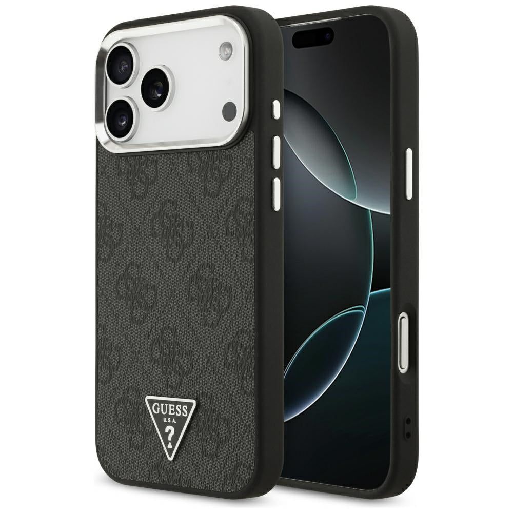 MagSafe-hoesje voor Apple iPhone 18 Pro Max / 17 Pro Max, Guess, 4G Triangle Logo, Zwart