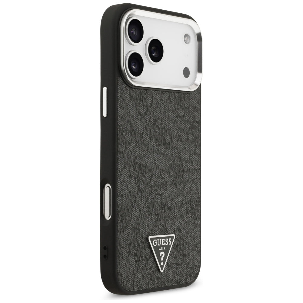 MagSafe-hoesje voor Apple iPhone 18 Pro Max / 17 Pro Max, Guess, 4G Triangle Logo, Zwart
