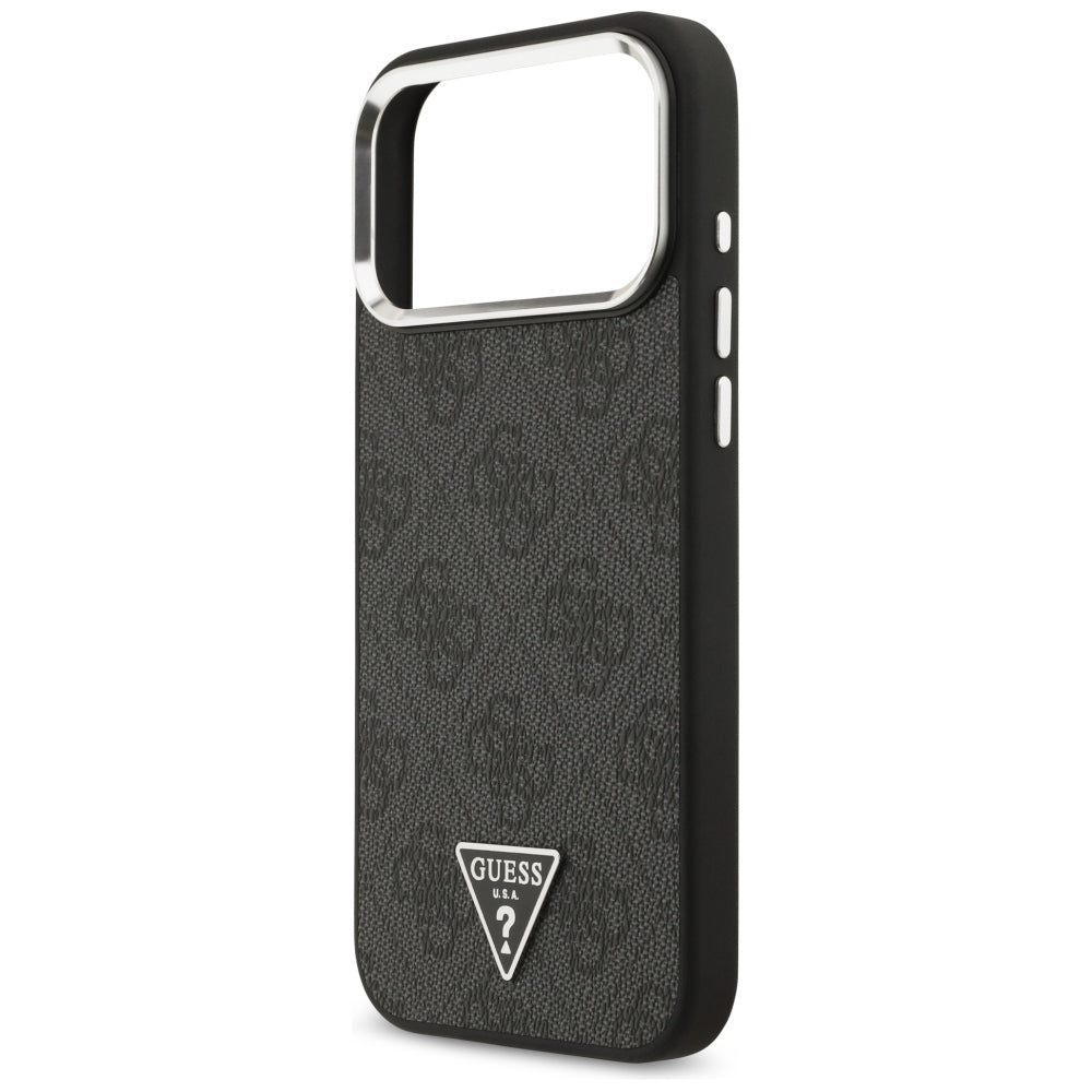 MagSafe-hoesje voor Apple iPhone 18 Pro Max / 17 Pro Max, Guess, 4G Triangle Logo, Zwart
