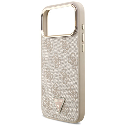 MagSafe-hoesje voor Apple iPhone 18 Pro Max / 17 Pro Max, Guess, 4G Triangle Logo, Roze