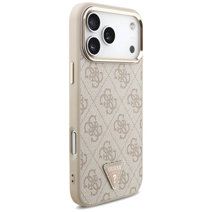 MagSafe-hoesje voor Apple iPhone 18 Pro Max / 17 Pro Max, Guess, 4G Triangle Logo, Roze