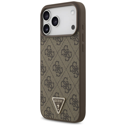 MagSafe-hoesje voor Apple iPhone 18 Pro Max / 17 Pro Max, Guess, 4G Triangle Strass, Bruin