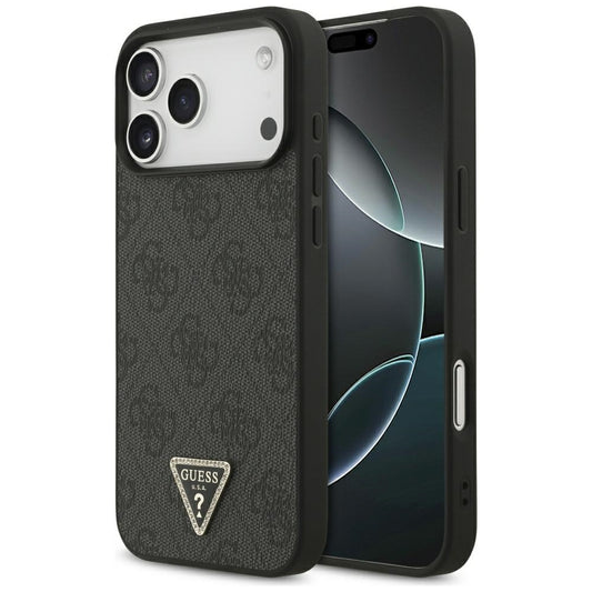 MagSafe-hoesje voor Apple iPhone 18 Pro Max / 17 Pro Max, Guess, 4G Triangle Strass, Zwart
