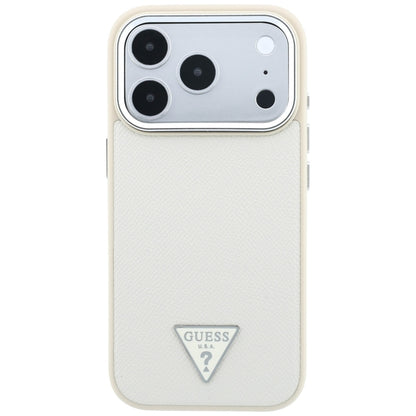 MagSafe-hoesje voor Apple iPhone 18 Pro Max / 17 Pro Max, Guess, Gegranuleerd Driehoek Logo, Beige
