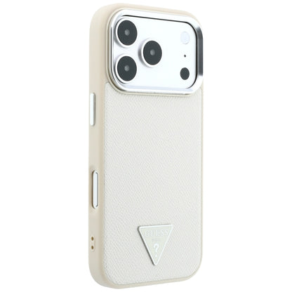 MagSafe-hoesje voor Apple iPhone 18 Pro Max / 17 Pro Max, Guess, Gegranuleerd Driehoek Logo, Beige