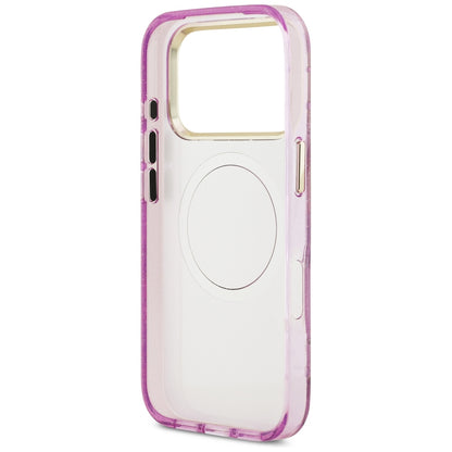 MagSafe-hoesje voor Apple iPhone 18 Pro Max / 17 Pro Max, Guess, IML Metal Glitter Flowers Triangle, paars