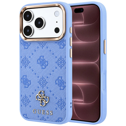 MagSafe-hoesje voor Apple iPhone 18 Pro Max / 17 Pro Max, Guess, Peony 4G Small Logo, Blauw