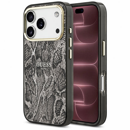 MagSafe-hoesje voor Apple iPhone 18 Pro Max / 17 Pro Max, Guess, Python Pattern, zwart