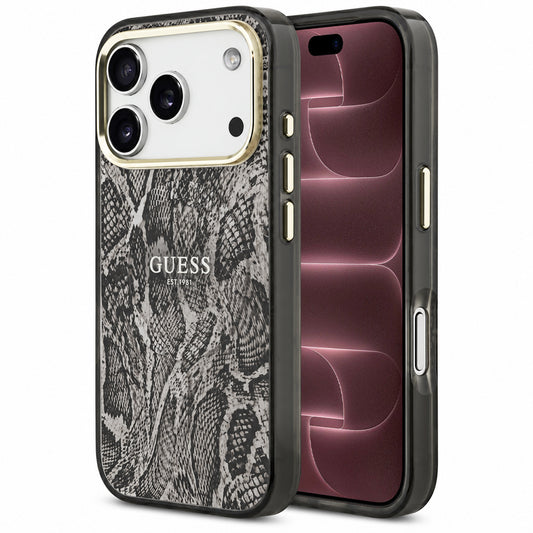 MagSafe-hoesje voor Apple iPhone 18 Pro Max / 17 Pro Max, Guess, Python Pattern, zwart