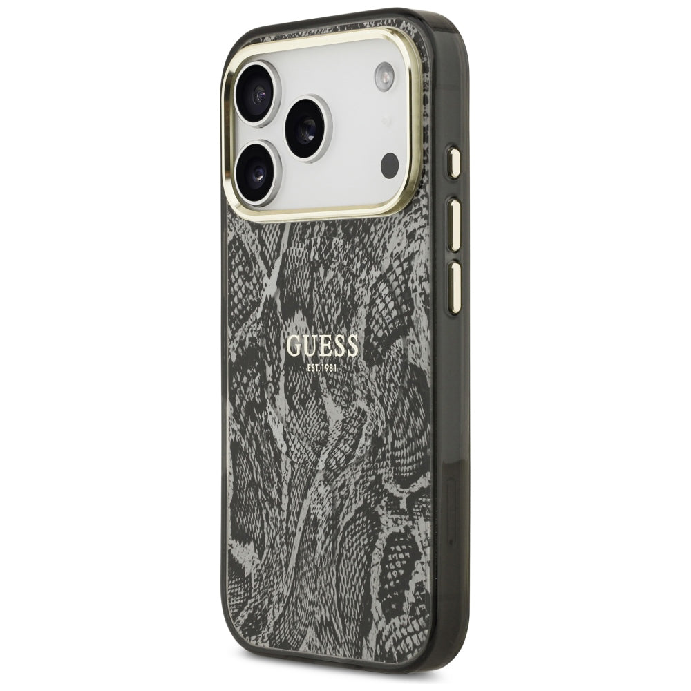 MagSafe-hoesje voor Apple iPhone 18 Pro Max / 17 Pro Max, Guess, Python Pattern, zwart