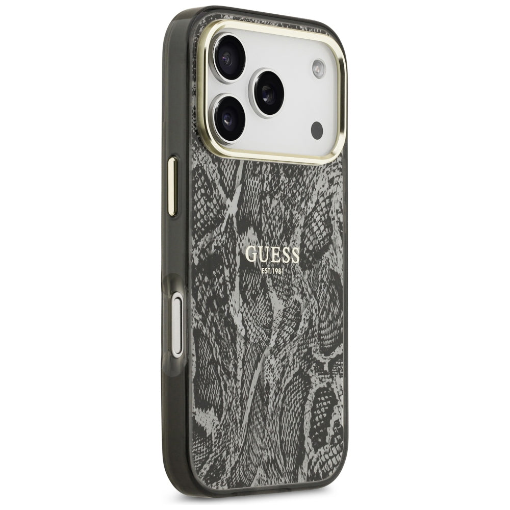 MagSafe-hoesje voor Apple iPhone 18 Pro Max / 17 Pro Max, Guess, Python Pattern, zwart