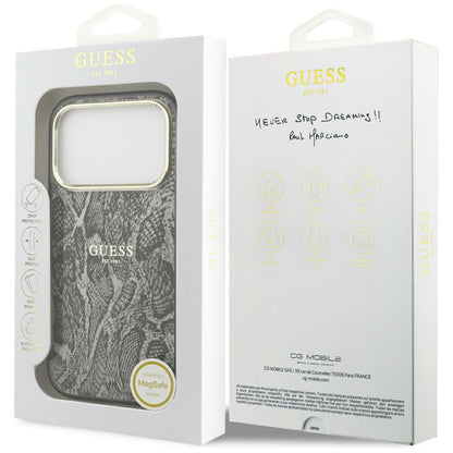 MagSafe-hoesje voor Apple iPhone 18 Pro Max / 17 Pro Max, Guess, Python Pattern, zwart
