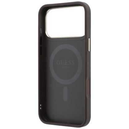 MagSafe-hoes voor Apple iPhone 18 Pro Max / 17 Pro Max, Guess, Ring Stand 360 4G Classic Logo, Bruin