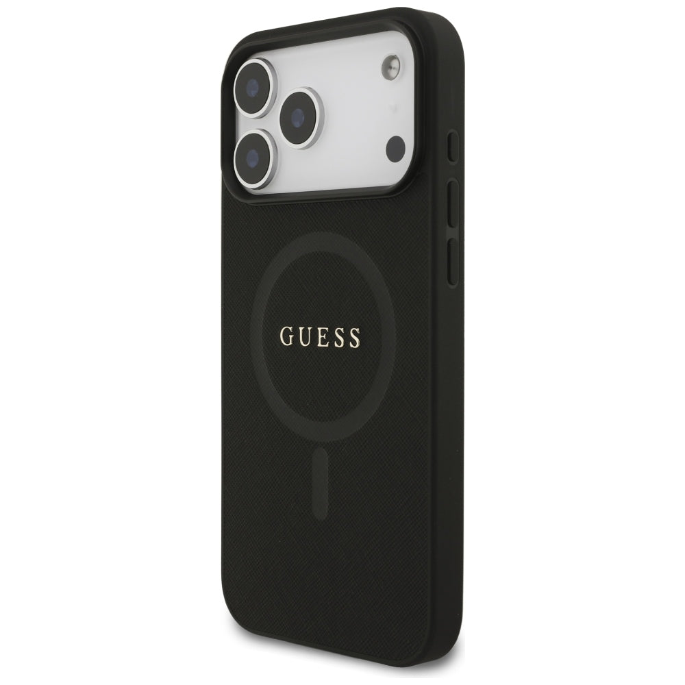 MagSafe-hoesje voor Apple iPhone 18 Pro Max / 17 Pro Max, Guess, Saffiano, Zwart