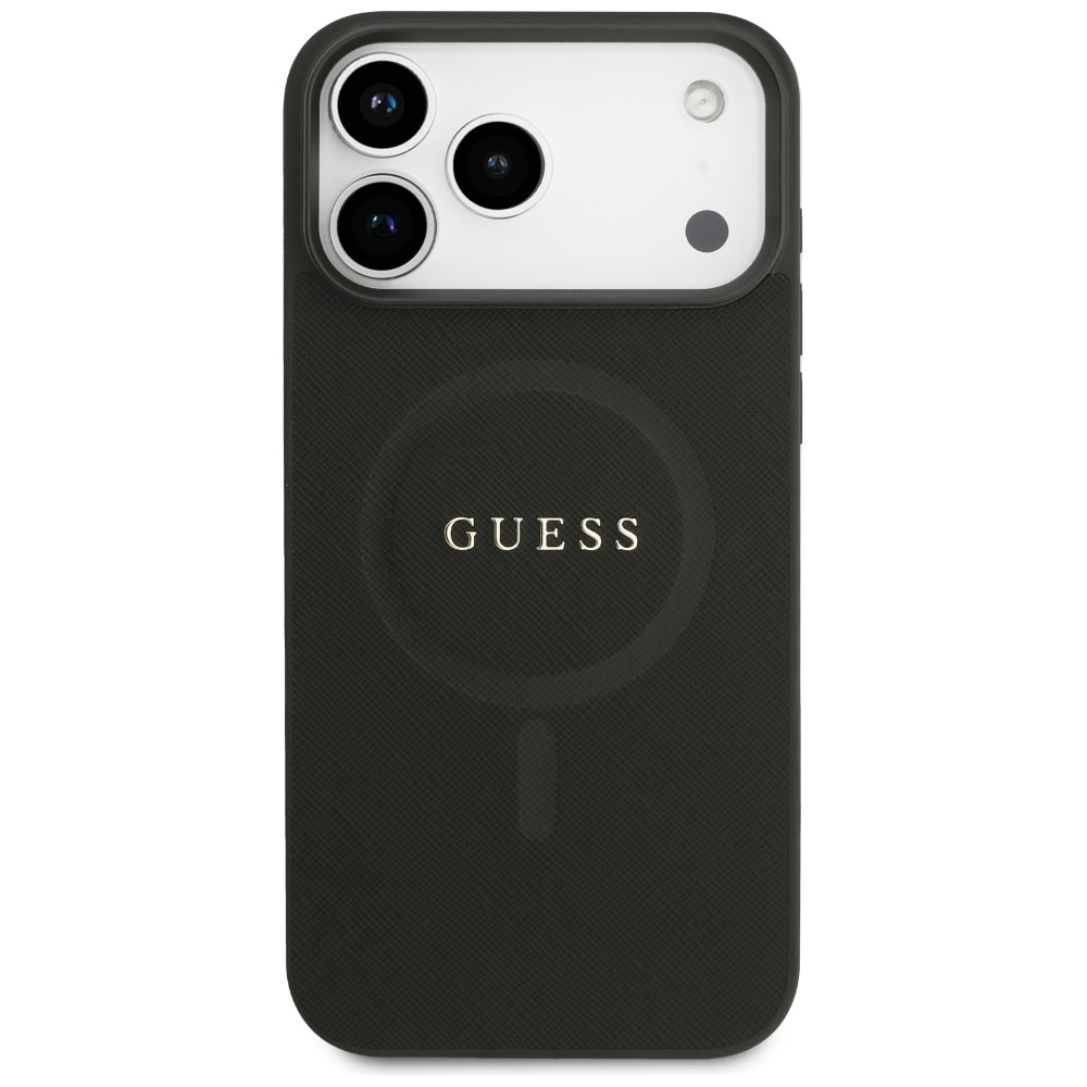 MagSafe-hoesje voor Apple iPhone 18 Pro Max / 17 Pro Max, Guess, Saffiano, Zwart