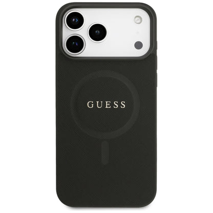 MagSafe-hoesje voor Apple iPhone 18 Pro Max / 17 Pro Max, Guess, Saffiano, Zwart