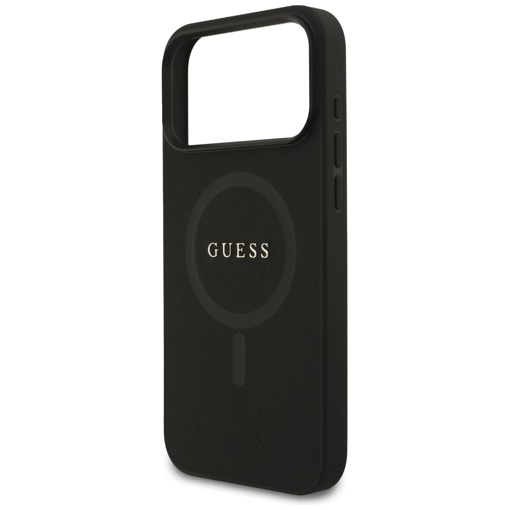 MagSafe-hoesje voor Apple iPhone 18 Pro Max / 17 Pro Max, Guess, Saffiano, Zwart