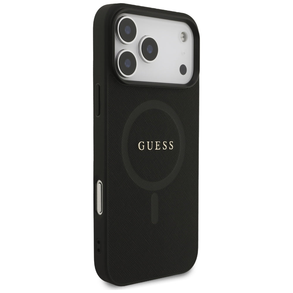 MagSafe-hoesje voor Apple iPhone 18 Pro Max / 17 Pro Max, Guess, Saffiano, Zwart