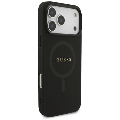 MagSafe-hoesje voor Apple iPhone 18 Pro Max / 17 Pro Max, Guess, Saffiano, Zwart