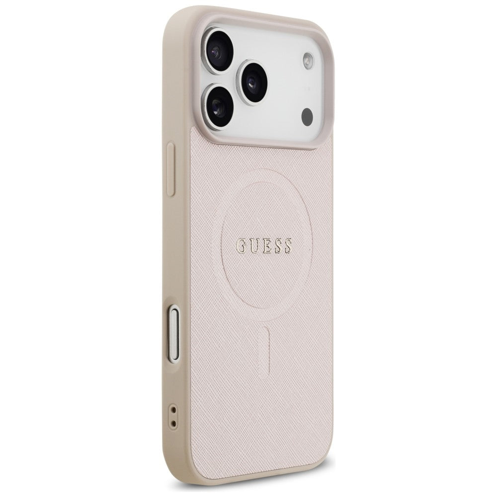 MagSafe-hoes voor Apple iPhone 18 Pro Max / 17 Pro Max, Guess, Saffiano, Roze