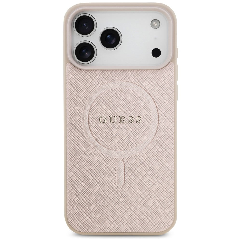 MagSafe-hoes voor Apple iPhone 18 Pro Max / 17 Pro Max, Guess, Saffiano, Roze