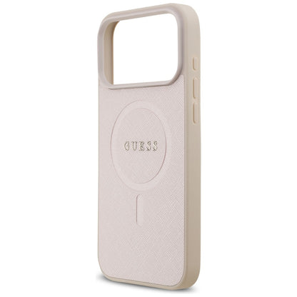 MagSafe-hoes voor Apple iPhone 18 Pro Max / 17 Pro Max, Guess, Saffiano, Roze